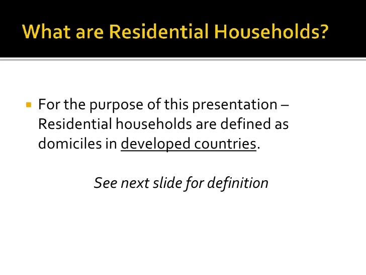 Seven Types Of Residential Households