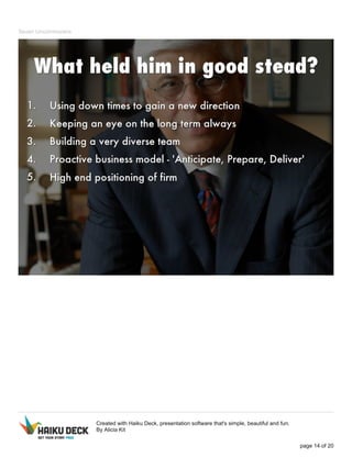 Seven Uncommoners 
Created with Haiku Deck, presentation software that's simple, beautiful and fun. 
By Alicia Kit 
page 14 of 20 
 