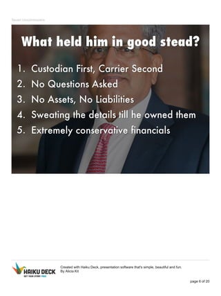 Seven Uncommoners 
Created with Haiku Deck, presentation software that's simple, beautiful and fun. 
By Alicia Kit 
page 6 of 20 
 