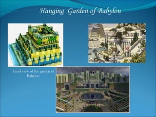 Aerial view of the garden of Babylon 