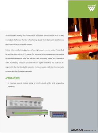 Seven zones split tube furnace with separated temperature controller | PDF