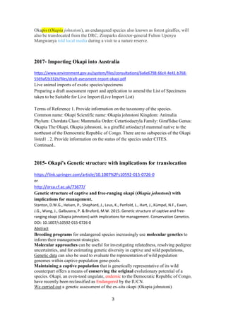 Sever okapi translocations-rev. 2021 | PDF