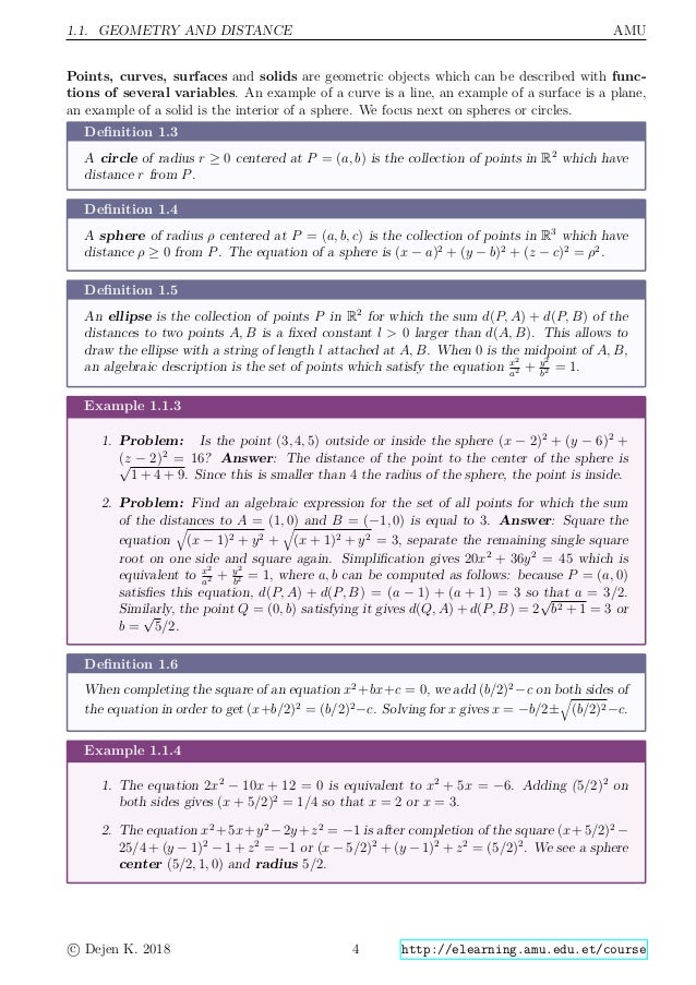 Calculus A Functions Of Several Variables