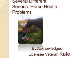 Several Different
Serious Horse Health
Problems
By Acknowledged
Licensee Veteran Kate
 