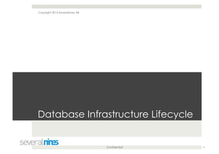 Confidential
Database Infrastructure Lifecycle
4
Copyright 2013 Severalnines AB
 