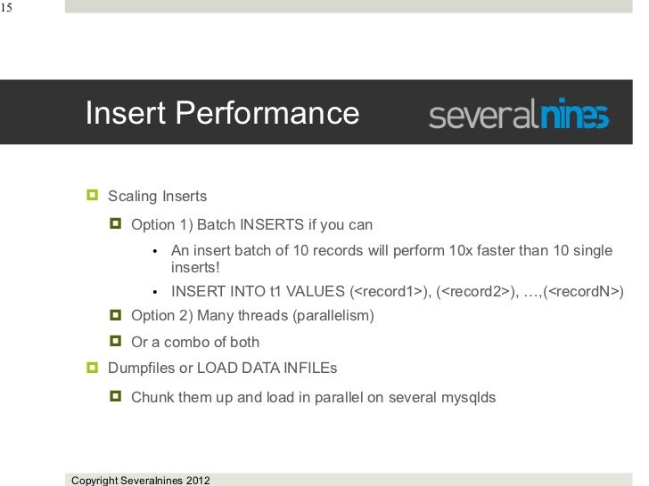 Conference Slides Mysql Cluster Performance Tuning
