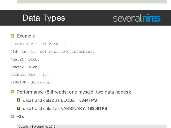 Conference slides: MySQL Cluster Performance Tuning