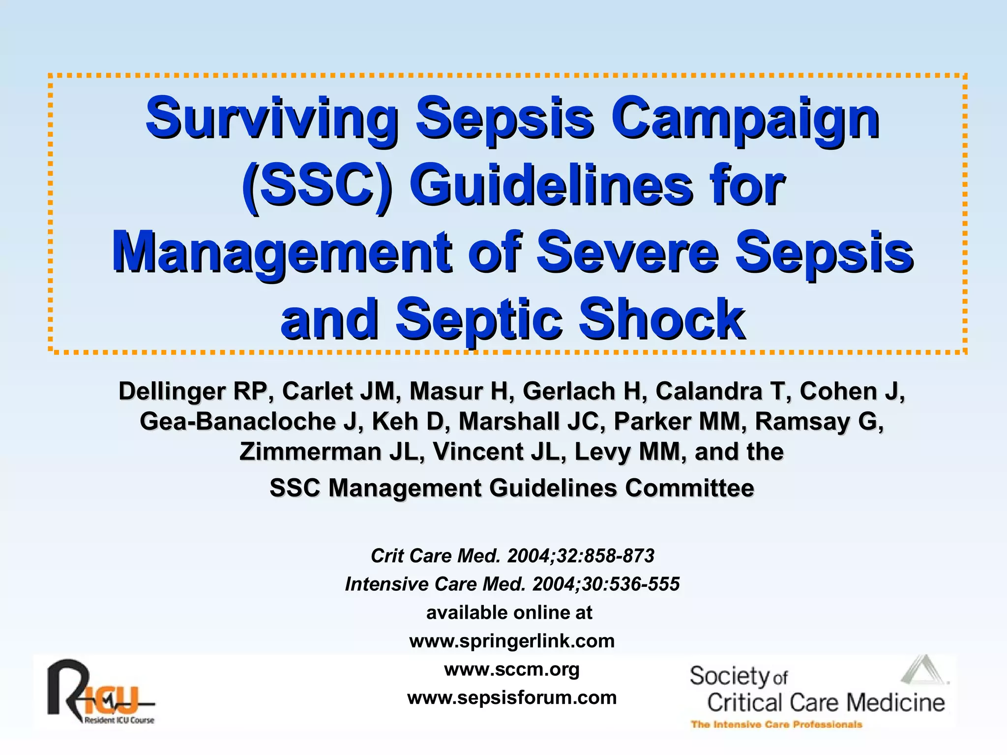Severe Sepsis & Septic Shock | PPT
