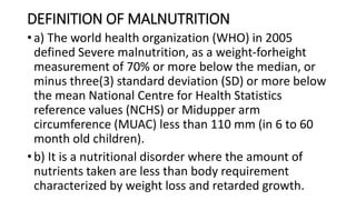 Comprehensive Overview of Severe Acute Malnutrition in Children | PDF
