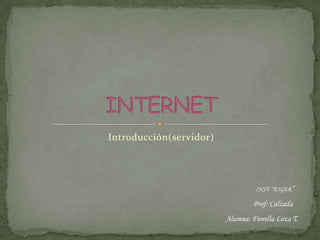 Introducción(servidor) INTERNET INST: “EIGER” Prof: Calzada Alumna: Fiorella Loza T. 