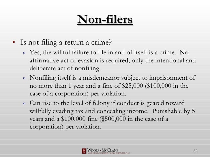 irs enforcement and examination non filing letter