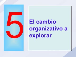 5 El cambio organizativo a explorar  