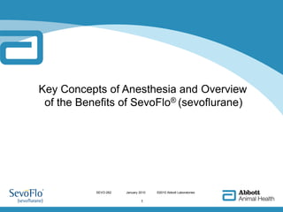 1    Key Concepts of Anesthesia and Overview of the Benefits of SevoFlo® (sevoflurane) SEVO-262 	  January 2010             ©2010 Abbott Laboratories 
