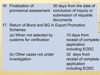 16 Finalization of
provisional assessment
30 days from the date of
conclusion of inquiry or
submission of requisite
docume...