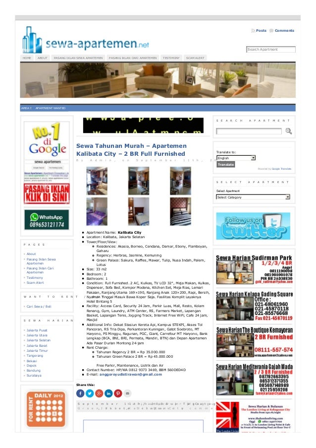 Sewa Apartemen Di Kalibata