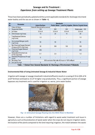 Sewage and its treatment - experience from setting up STPs | PDF