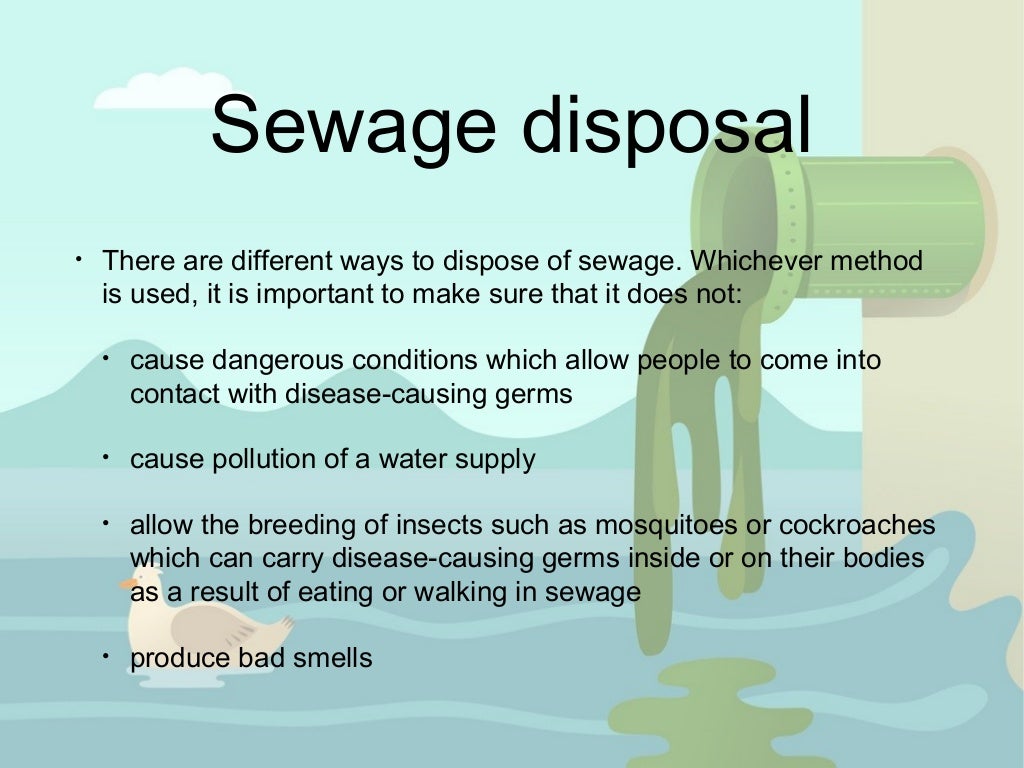 Sewage disposal methods Sanitation and sewer system