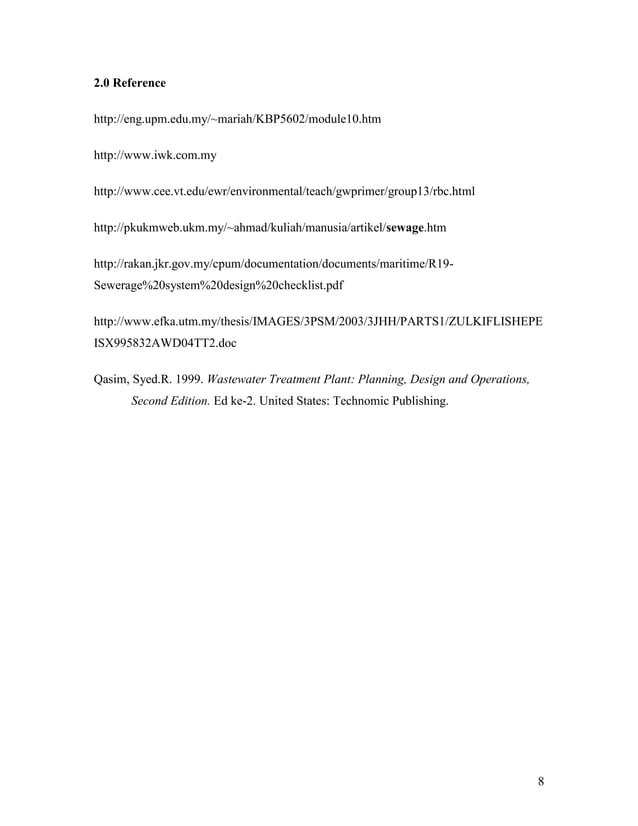 Sewage treatment plant design calculation PDF