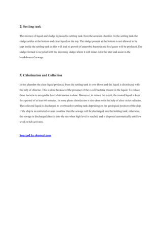 Sewage treatment plant on a ship explained | PDF