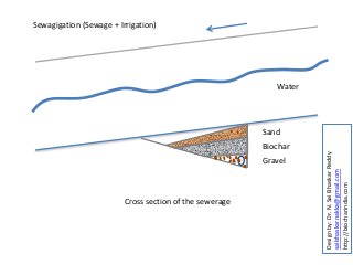 Sand
Biochar
Gravel
Cross section of the sewerage
Water
Sewagigation (Sewage + Irrigation)
Designby:Dr.N.SaiBhaskarReddy
saibhaskarnakka@gmail.com
http://biocharindia.com
 