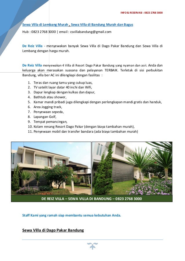 Hp 0823 2768 3000 Sewa Villa Di Lembang Murah
