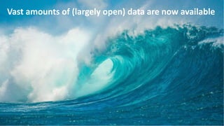 @micheldumontier::KAUST-Hackathon:2023-02-07
2
Vast amounts of (largely open) data are now available
 