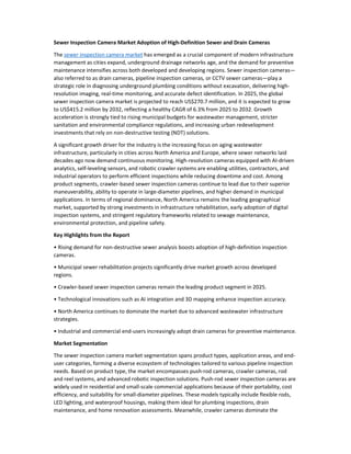 Sewer Camera Report.pdf Sewer Inspection Camera Market Adoption of High-Definition Sewer and ...