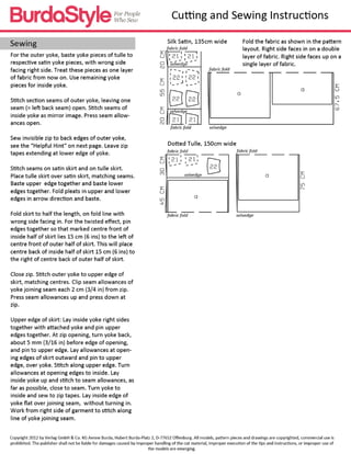 Skirt pattern in sewing