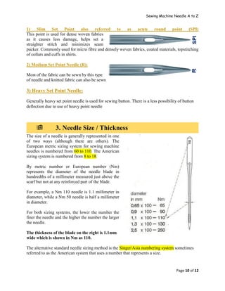 Heavy Set Point Needle Sewing machine needle a to z | PDF