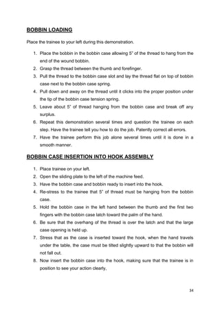 Loading Point In Sewing Line Sewing operator training manual | PDF