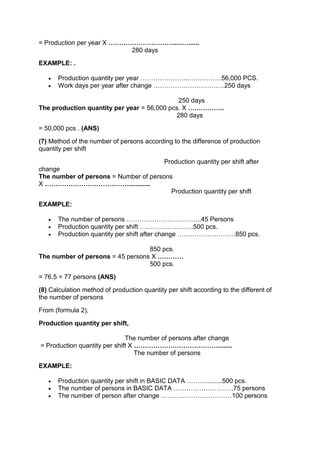 Sewing production calculations | PDF