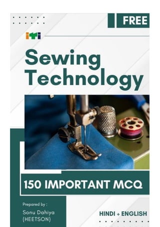 Sewing Question Sewing Technology Question Paper ITI NIMI MCQ Book Free | PDF