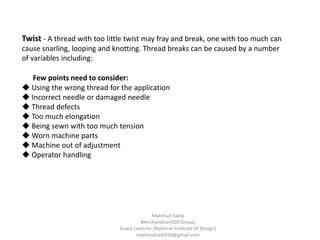 Thread Is Snarling Sewing thread | PPTX