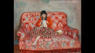 YOUNG GIRL SEWING ON A SOFA By Henri lebasque 1865-1937
 