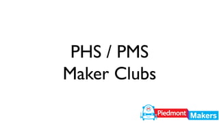 PHS / PMS 
Maker Clubs 
 