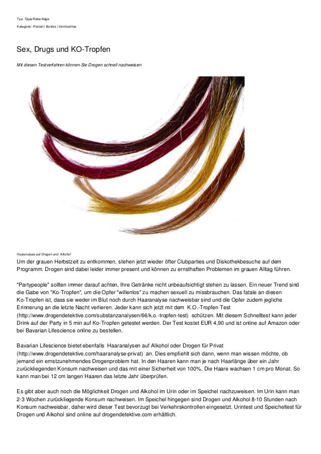 Sex Drugs Und Ko Tropfen