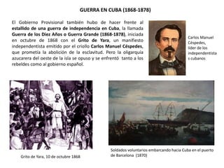 Giuseppe Fanelli,
anarquista
Paul Lafargue,
yerno de Marx
Fundadores de la Sección Española de la AIT en
Madrid, 1868
El reconocimiento de los derechos de
reunión y asociación permitió la entrada
de propagandistas de la AIT (Asociación
Internacional de Trabajadores) y el
comienzo de la organización de los
obreros. El establecimiento de una
monarquía puso a los republicanos contra
el gobierno y las decisiones económicas
que favorecían el capitalismo (arancel
Figuerola, ley de minas…) decepcionaron
las esperanzas de los obreros, lo cual
favoreció su acercamiento a las
organizaciones obreras.
 