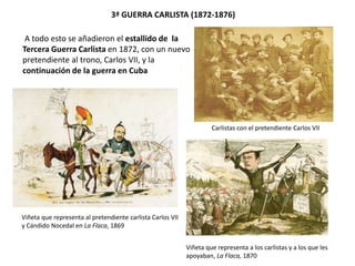 José Paúl y Angulo
amenazó a Prim en las
Cortes antes de su
asesinato
Asesinato de Prim en la Calle del Turco
La momia de Prim fue examinada para
averiguar quién le mató. Se ha dicho
que fue estrangulado, pero otros
estudios lo desmienten.
Amadeo de Saboya ante el cadáver de Prim
El 30 de diciembre de 1870, varios días
antes de la llegada de Amadeo I, Prim fue
asesinado. Los responsables del asesinato
no fueron descubiertos, aunque había
muchos que lo querían muerto (el
republicano Paúl y Angulo, Serrano,
Montpensier, la élite cubana).
Con el asesinato de Prim, Amadeo I perdió
su principal apoyo en España.
 