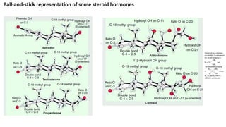 Ball-and-stick representation of some steroid hormones
 
