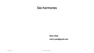 Sex hormones
Noor Ullah
noor1.qau@gmail.com
7/16/2023 1
Noor Ullah KMU
 