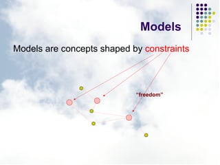 Models <ul><li>Models are concepts shaped by  constraints </li></ul>“ freedom” 