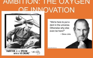 AMBITION: THE OXYGEN OF INNOVATION

 