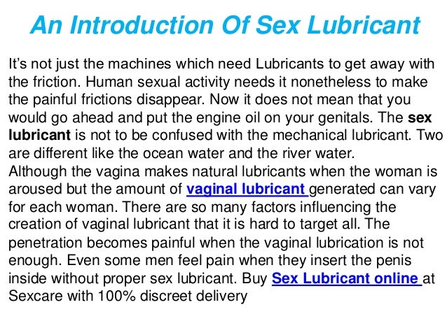 Sex lubricant