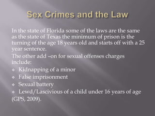 Sex offenders and the law.tracey.percifield.unit4 ip | PPT