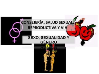CONSEJERÍA, SALUD SEXUAL,
  REPRODUCTIVA Y VIH

   SEXO, SEXUALIDAD Y
         GÉNERO
 