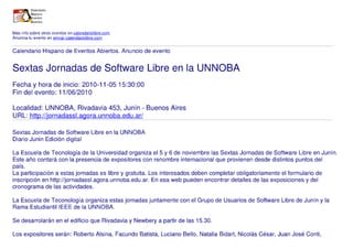 Sextas Jornadas de Software Libre en la UNNOBA