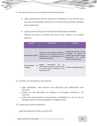 13EDUCACIÓN SECUNDARIA * SEXTA SESIÓN ORDINARIA





 