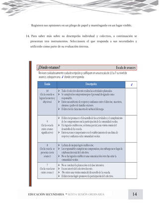 14EDUCACIÓN SECUNDARIA * SEXTA SESIÓN ORDINARIA
 