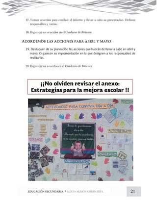 21EDUCACIÓN SECUNDARIA * SEXTA SESIÓN ORDINARIA
 