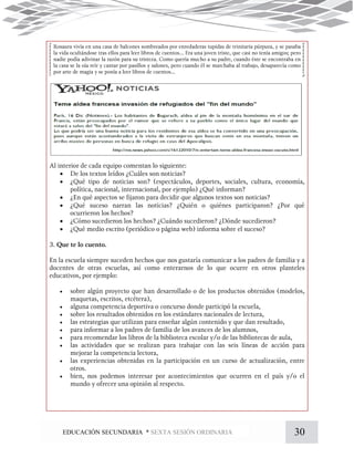 30EDUCACIÓN SECUNDARIA * SEXTA SESIÓN ORDINARIA















 